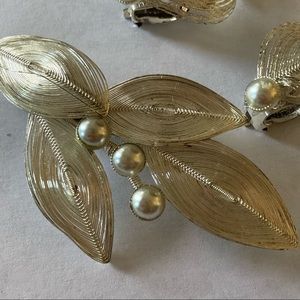 Vintage Silver GERMAN brooch silver wire brooch with matching earrings set